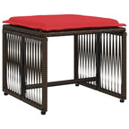 vidaXL Patio Dining Set with Cushions - 7 Piece Brown Poly Rattan Furniture for Garden/Backyard