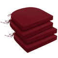 Downluxe Outdoor Chair Cushions Set Of 4 For Patio Furniture, Water-Resistant Round Corner Patio Chair Cushions With Ties, High