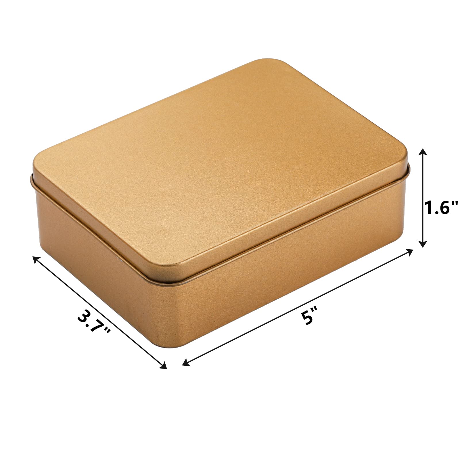 Peohud 16 Pack Rectangular Tin Boxes With Lids, Empty Hinged Tins, Metal Storage Organizer Tins For Candy, Treats, Gifts, Favors