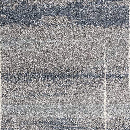 HomeRoots Polypropylene 3'x5' Blue Machine Woven Ombre Indoor Area Rug