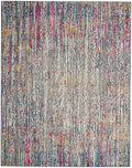 HomeRoots Ivory/Multi 100% Polypropylene 7’ x 10’ Ivory Abstract Striations Area Rug