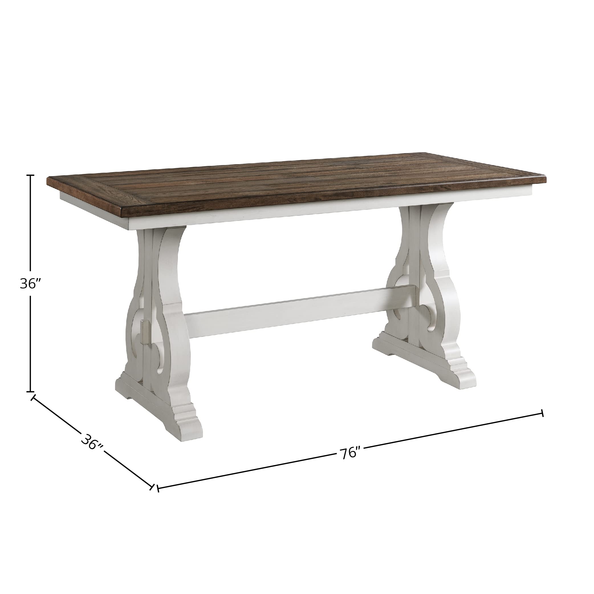 Intercon Drake Height, Rustic White & French Oak Counter Tables