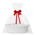 WILLITAT Small Baskets for Gifts Empty, 13x 9x 5 Woven Gift Basket with Bag and Ribbon, Cotton Rope Kids Dog Cat Toy Bin Box, Cu
