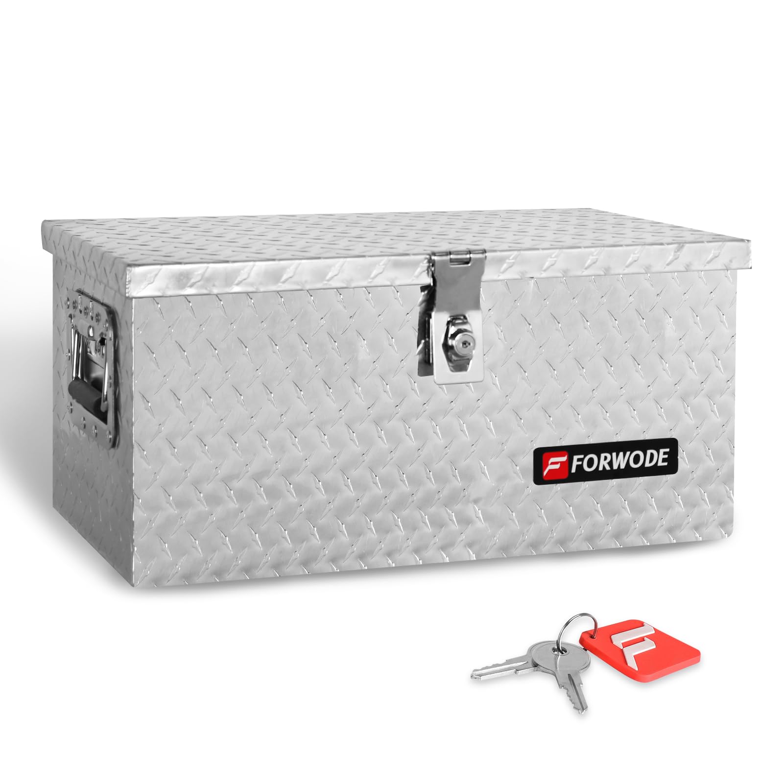 Forwode 20 Inch Truck Bed Tool Box Aluminum Heavy Duty Trailer Tool Box For Pickup Truck Bed Rv Toolbox With Handle And Lock - S