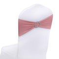 Peomeise 50pcs Dusty Pink Spandex Chair Sashes with Buckle Slider for Wedding, Party Decoration