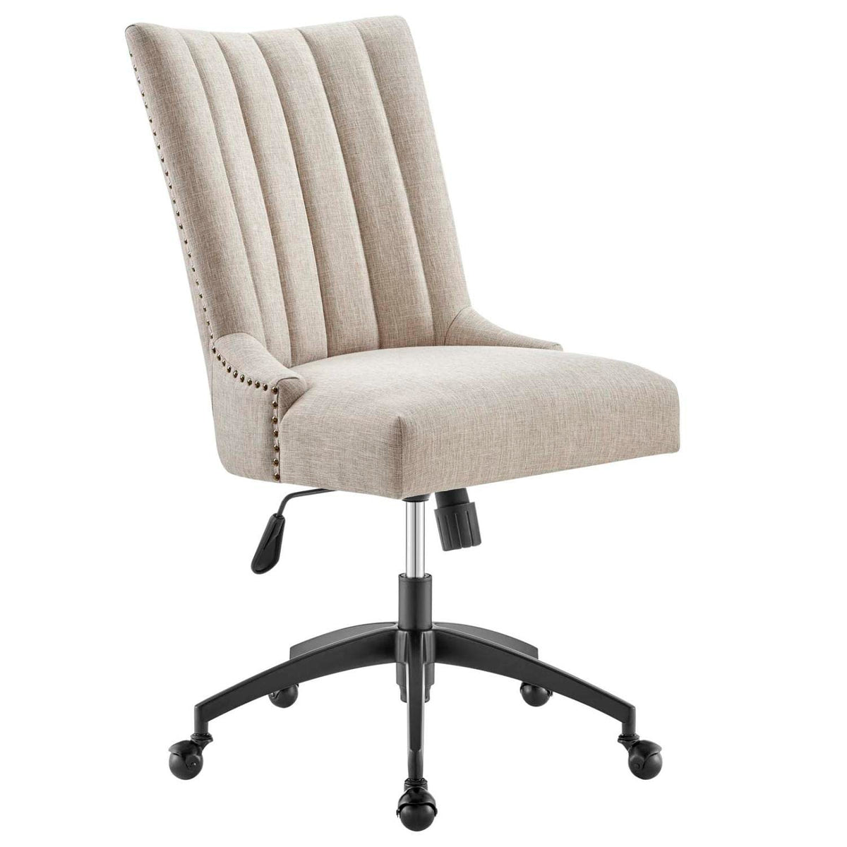 Modway Empower Channel Tufted Fabric Office Chair, Black Beige