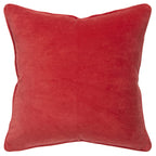 Connie Post 20" x 20" Poly Filled Pillow with Cotton Velvet Cover-Dark Coral