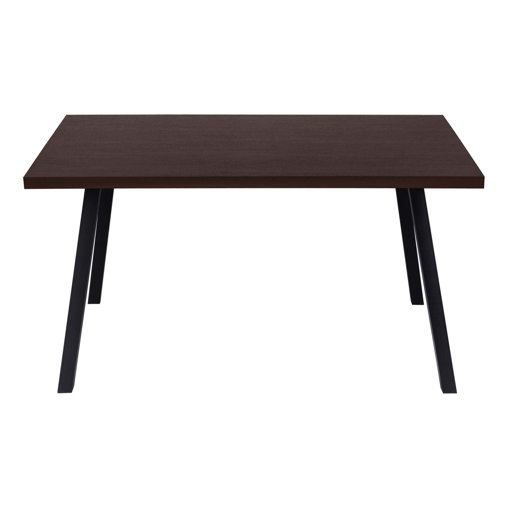 Monarch Specialties 36&quot;X 60&quot; / Cappuccino/Black Metal Dining Table
