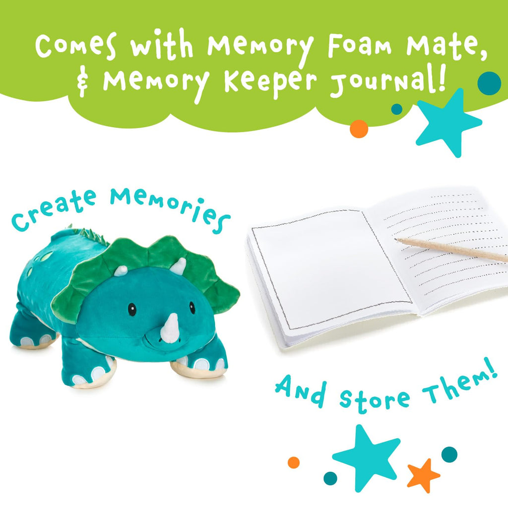 Rory The Triceratops Memory Foam Pillow Plush,15    Stuffed Animal