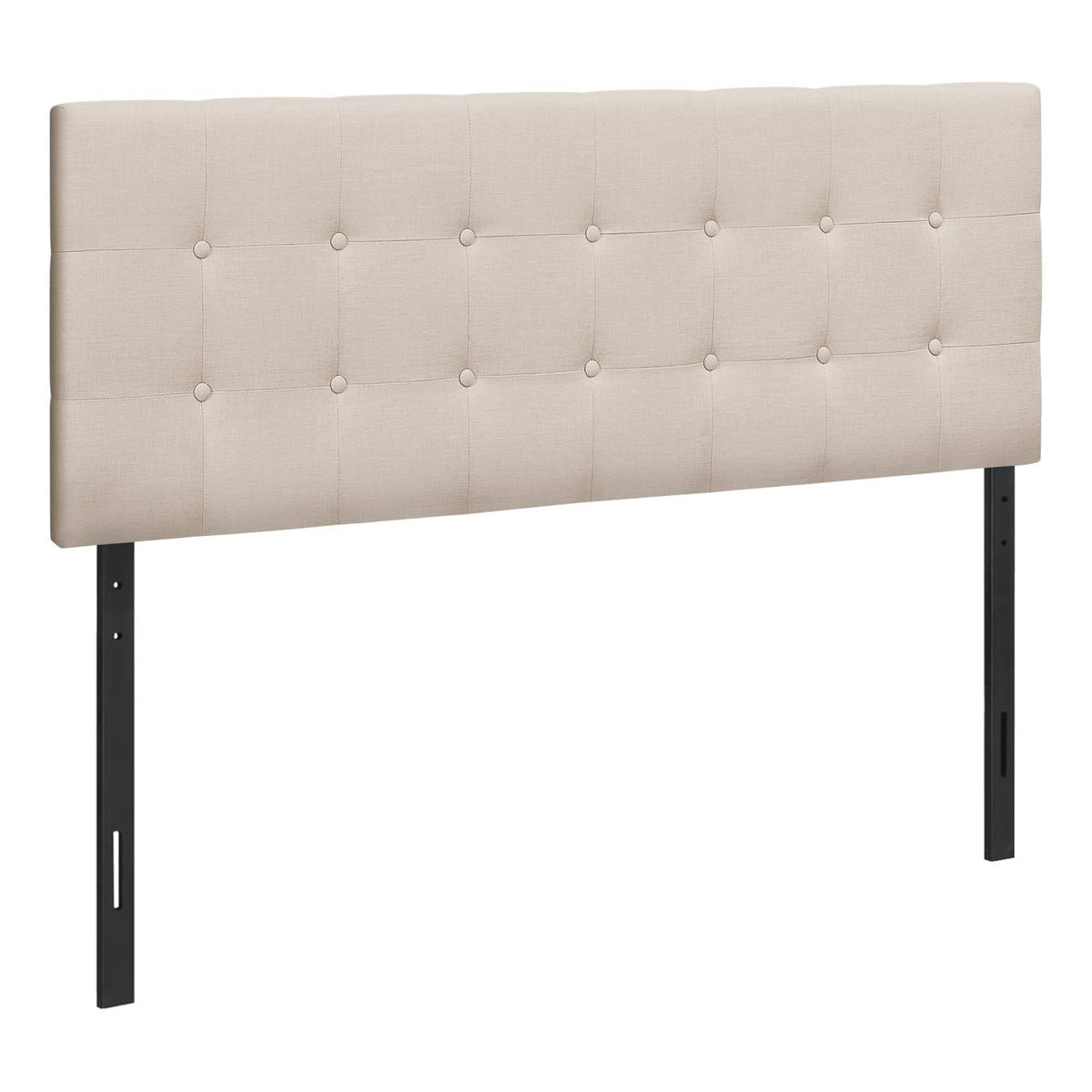 Monarch Specialties I 6004Q Bed, Headboard Only, Queen Size, Bedroom, Upholstered, Linen Look, Beige, Transitional