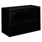The Hon Company 2-Drawer, Lateral, With Lock, 42"X19-1/4"X28-3/8", Black