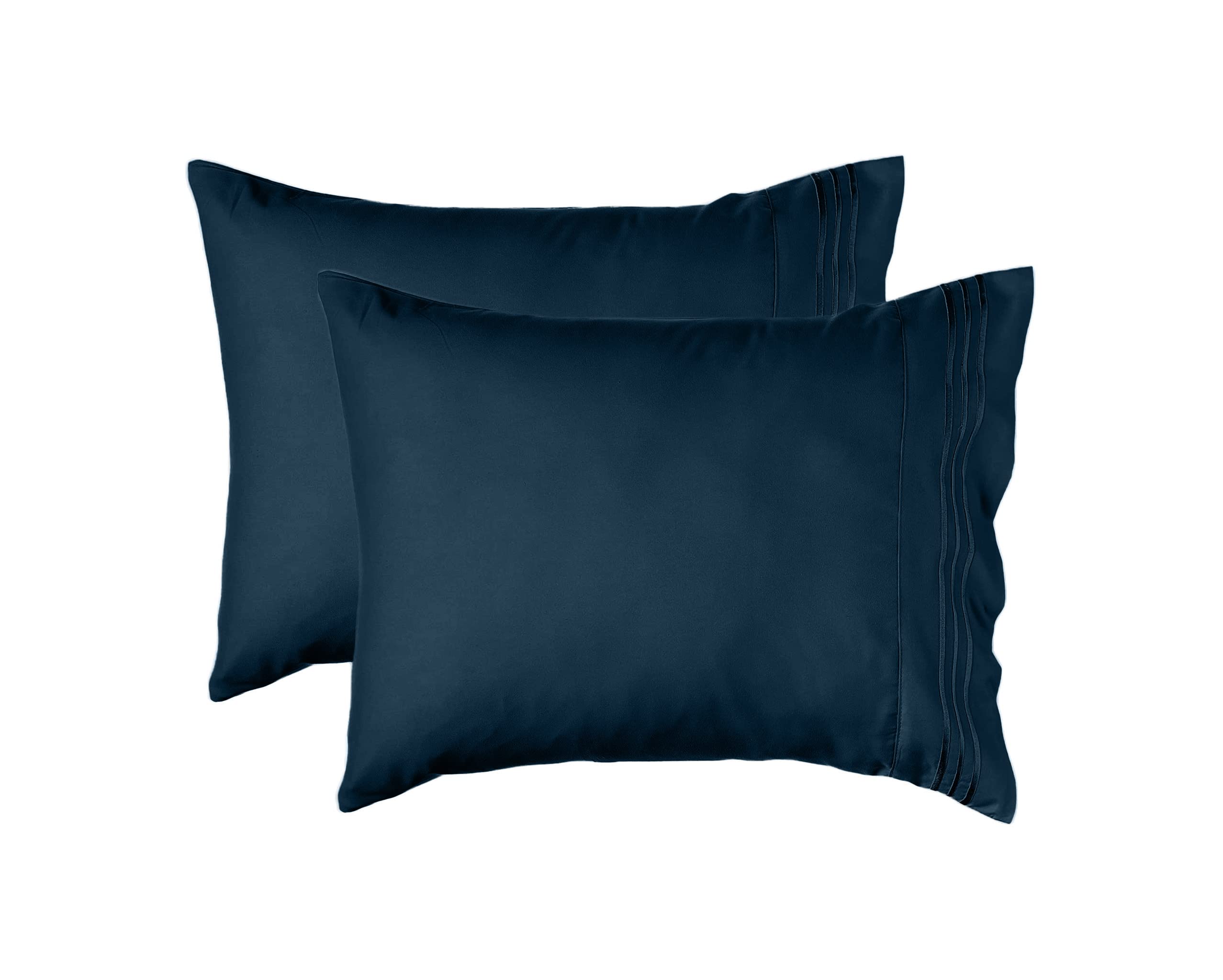 Elegant Comfort 4-Piece Solid Smart Sheet Set-Deep Pocket Fitted Sheet With Side Storage Pockets-Silky Soft 1500 Thread Count Eg