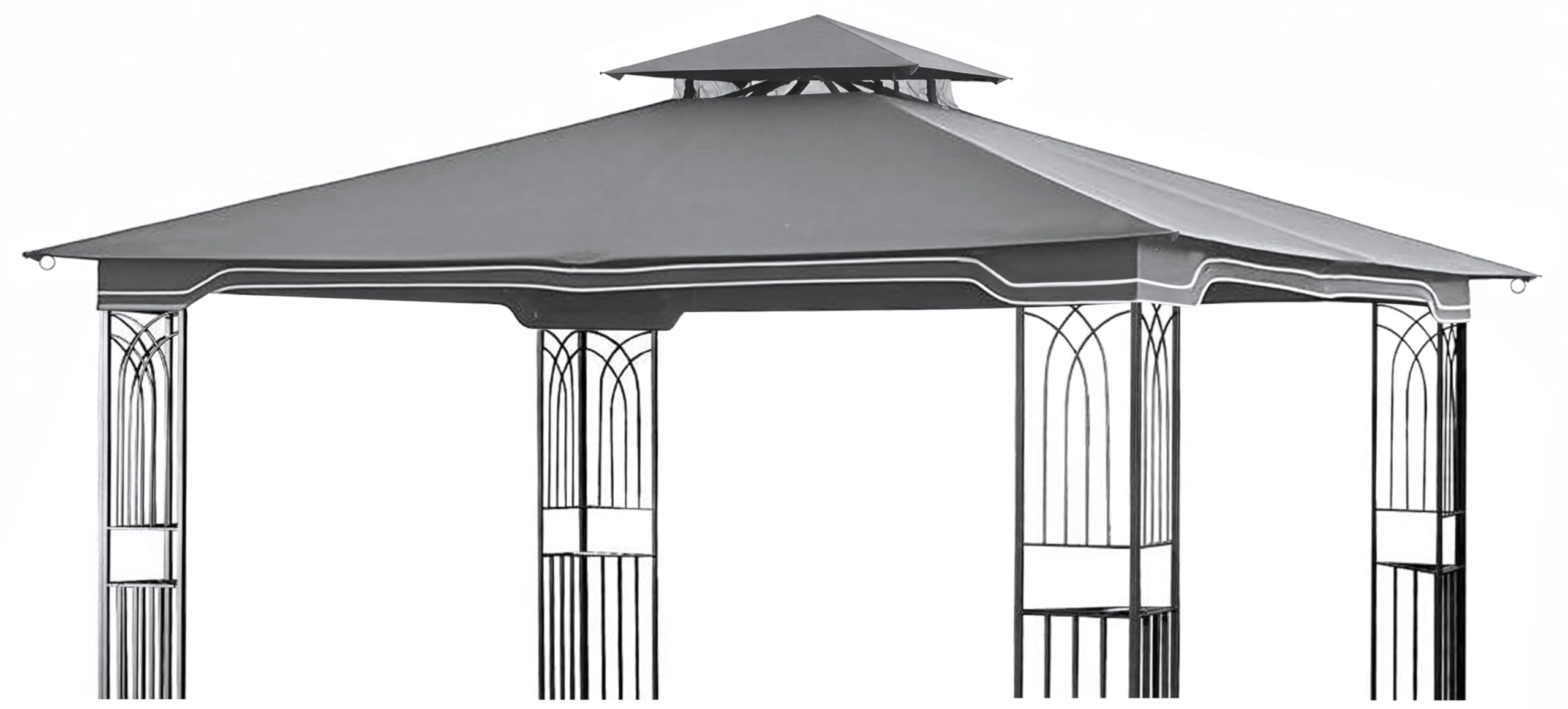 SCOCANOPY Replacement Gazebo Canopy for 10 x 12 Regency II Patio Gazebo Model L-GZ798PST,A101004104,A101004105,(Grey)