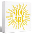 Inspirational Wood Box Sign You Are Sun Wooden Block Signs Motivational Quote Desk D  cor for Home Office Bedroom Table D  cor