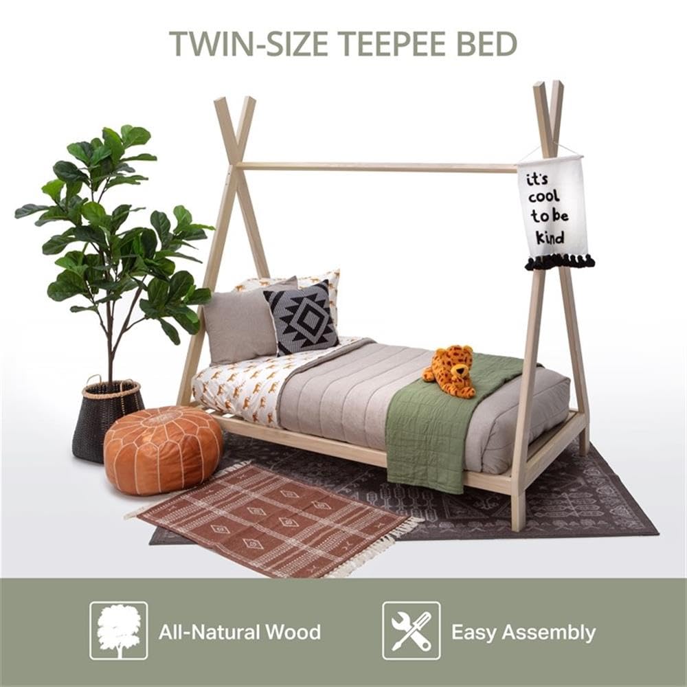 American Furniture Classics Model Twin Teepee Twin Size Teepee Bed with Raised Base