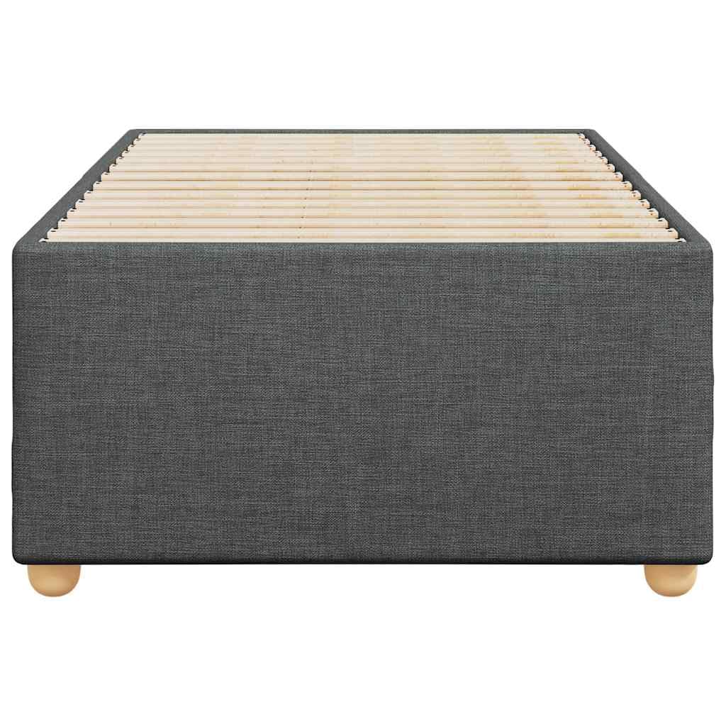 vidaXL Twin XL Upholstered Bed Frame - Dark Gray Fabric Bedstead with Slats for Bedroom
