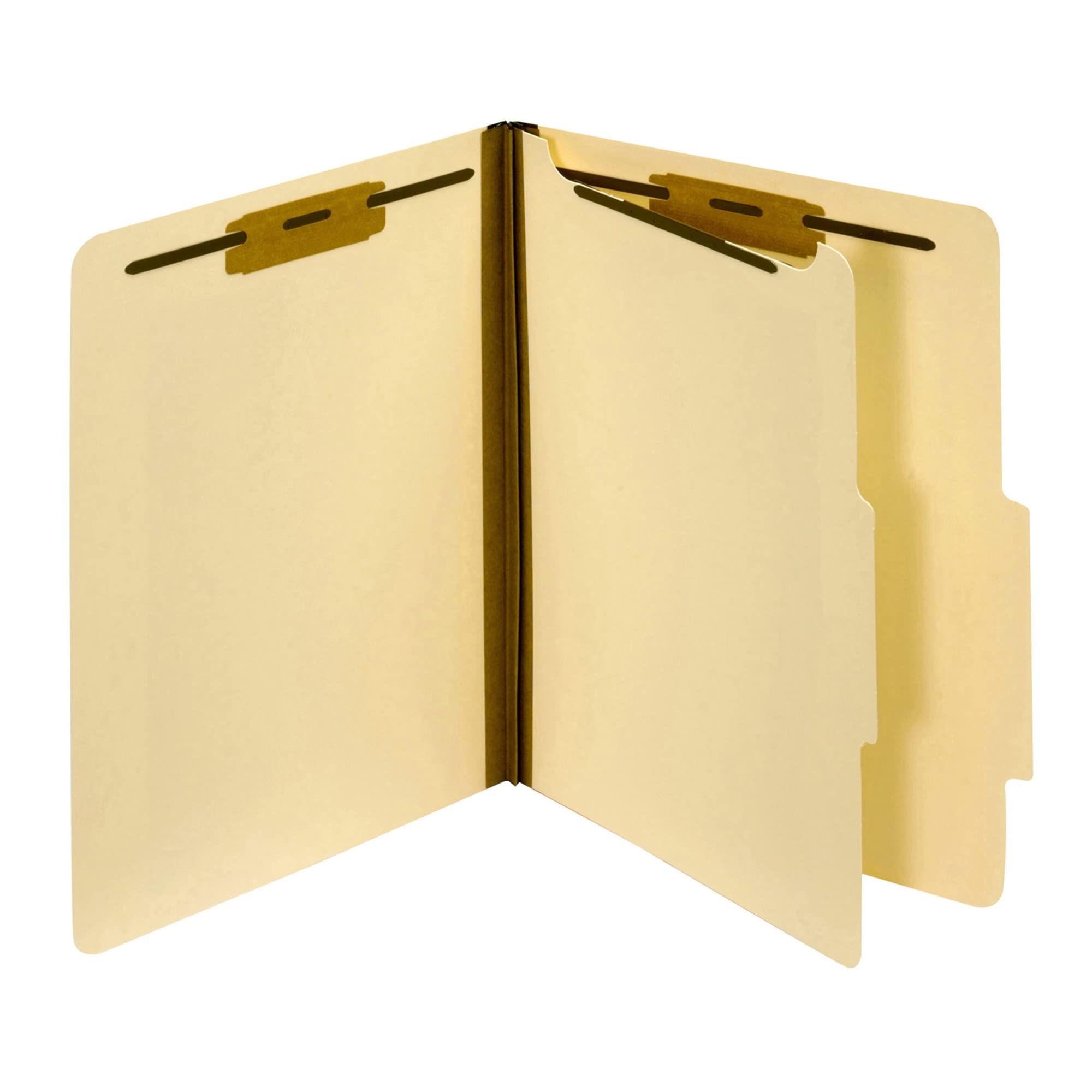 Pendaflex Manila Classification File Folders, 1 Divider, 2' Bonded Fasteners, 2/5 Tab Cut, Letter Size, Manila, Box Of 10 (2370