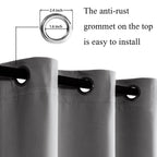 Jiuzhen Light Grey Blackout Curtains With Tiebacks Thermal Insulated, Light Blocking Noise Reducing Grommet Curtains For Bedroom And Living Room, Set Of 2 Window Curtain Panels, 60 X 63 Inch Length