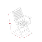 East West Furniture AECM7CANA 7 Piece Patio Bistro Dining Furniture Set Consist of a Rectangle Outdoor Acacia Wood Table and 6 Folding Arm Chairs, 36x60 Inch, Natural Oil