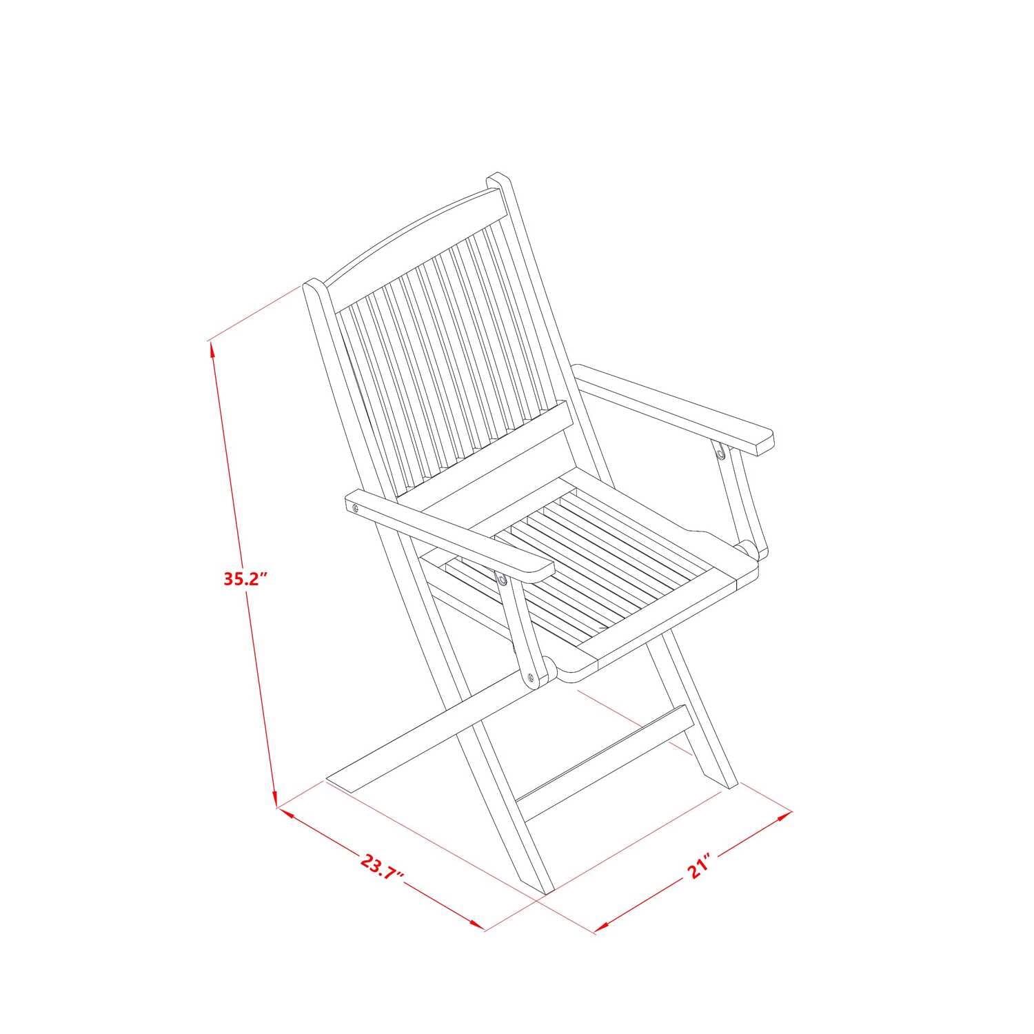 East West Furniture AECM5CANA 5 Piece Outdoor Patio Dining Sets Includes a Rectangle Acacia Wood Table and 4 Folding Arm Chairs, 36x60 Inch, Natural Oil