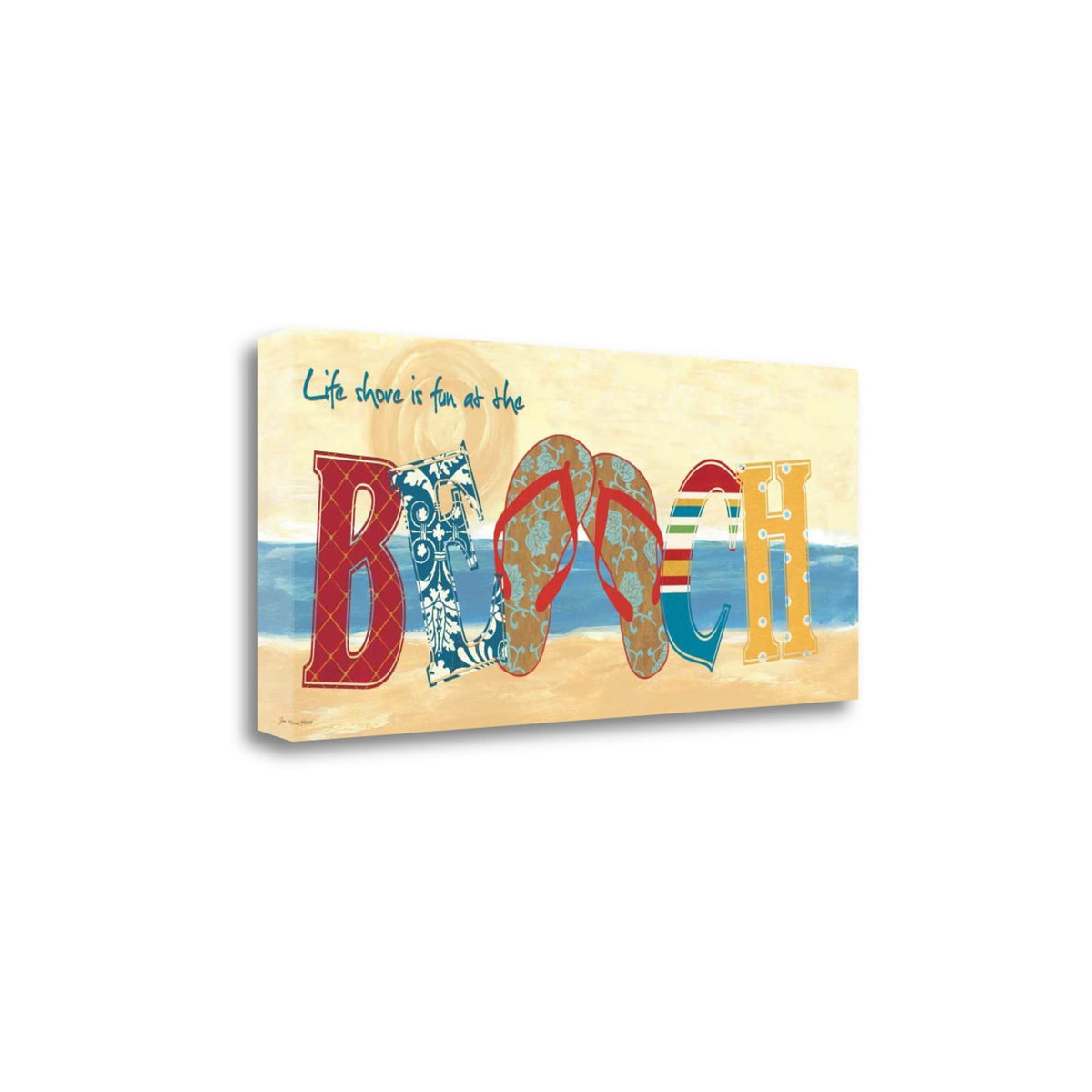 26' Colorful Fun Beach Life Signage Print on Gallery Wrap Canvas Wall Art