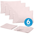 King Size Bed Sheets - 6 Piece 1500 Supreme Collection Fine Brushed Microfiber Deep Pocket King Sheet Set Bedding - 2 Extra Pillow Cases, Great Value, King, Pale Pink