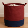 V21 Foldable NonWoven Laundry Hamper Basket with Handles, 45 L, Red and Navy, Clothes Organiser for Home and Dorm (Pack of 1)