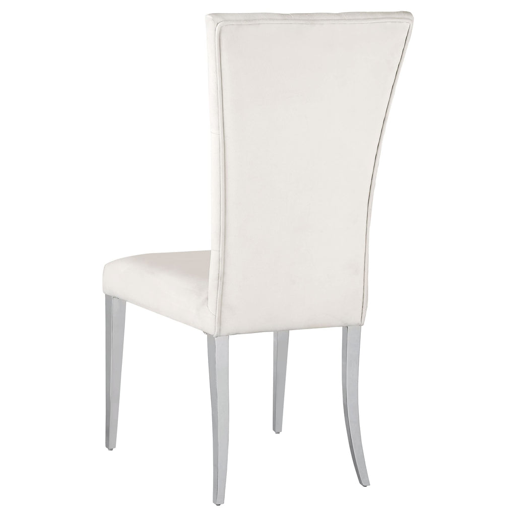 Coaster Home Furnishings Kerwin Tufted Upholstered Side Chair (Set of 2) White and Chrome