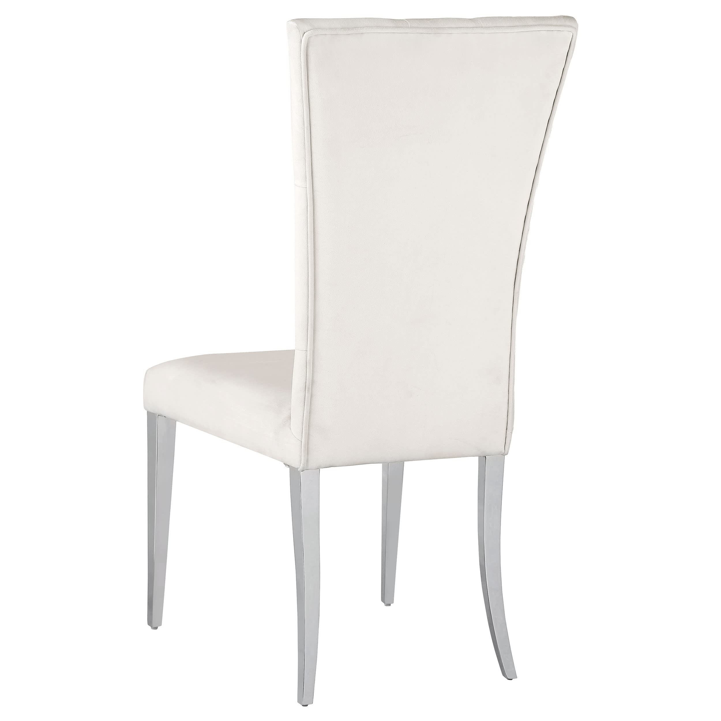 Coaster Home Furnishings Kerwin Tufted Upholstered Side Chair (Set of 2) White and Chrome