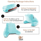 Nestl Reading Pillow Standard Bed Pillow, Back Pillow For Sitting In Bed Shredded Memory Foam Chair Pillow, Reading & Bed Rest Pillows Light Blue Back Pillow For Bed, Bed Chair Arm Pillow With Pockets