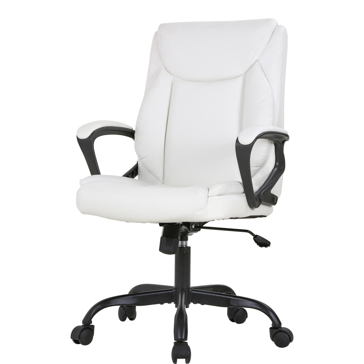 Paylesshere Home Office Chair Ergonomic Pu Leather Desk Chair Mid Back, Swivel, And Executive Design With Lumbar Support, Armres