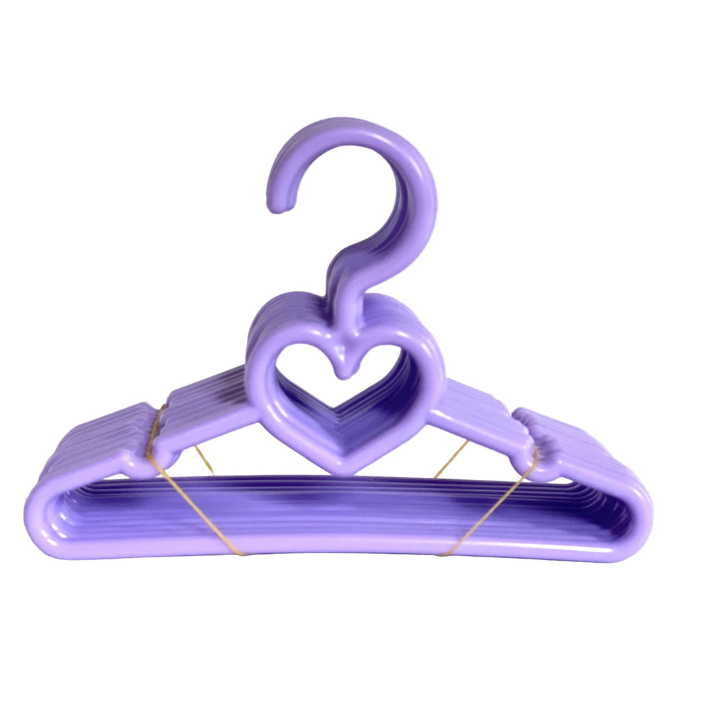 My Brittany's 5.5 Inch Wide Lavender Heart Hangers for 14 Inch Doll Clothes- Doll Clothes Hangers