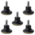 AAGUT Stool Low Profile Bell Glides, Office Chair Feet Replacement 7/16 x7/8 Fixed Stationary Stem Castors with Nylon Bottom 5pc