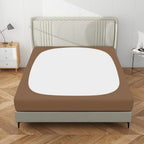 Purefit Stretchy Box Spring Cover Twin - Elastic Fitted Box Spring Wrap Around 4 Sides, Wrinkle & Fading Resistant Fits Twin Size Beds, Brown
