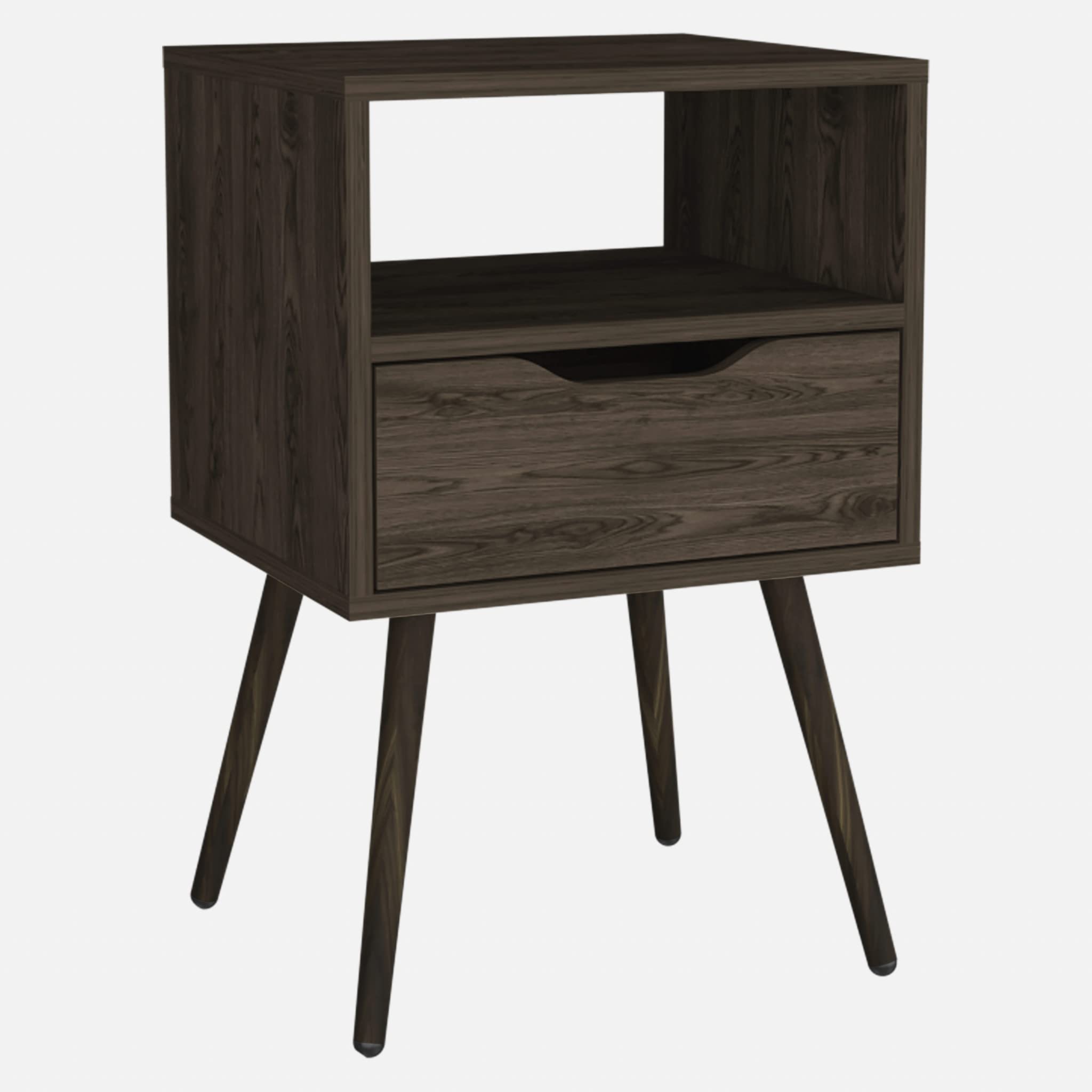 HomeRoots Modern Dark Walnut Bedroom Nightstand