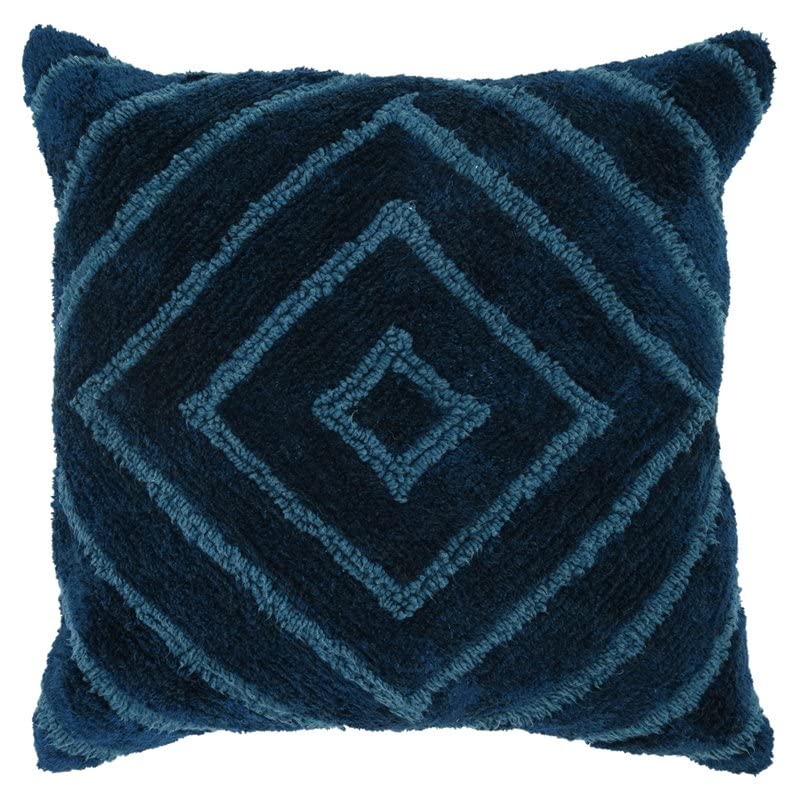 Kosas Home Harmony 20X20 Transitional Embroidery Cotton Throw Pillow In Blue