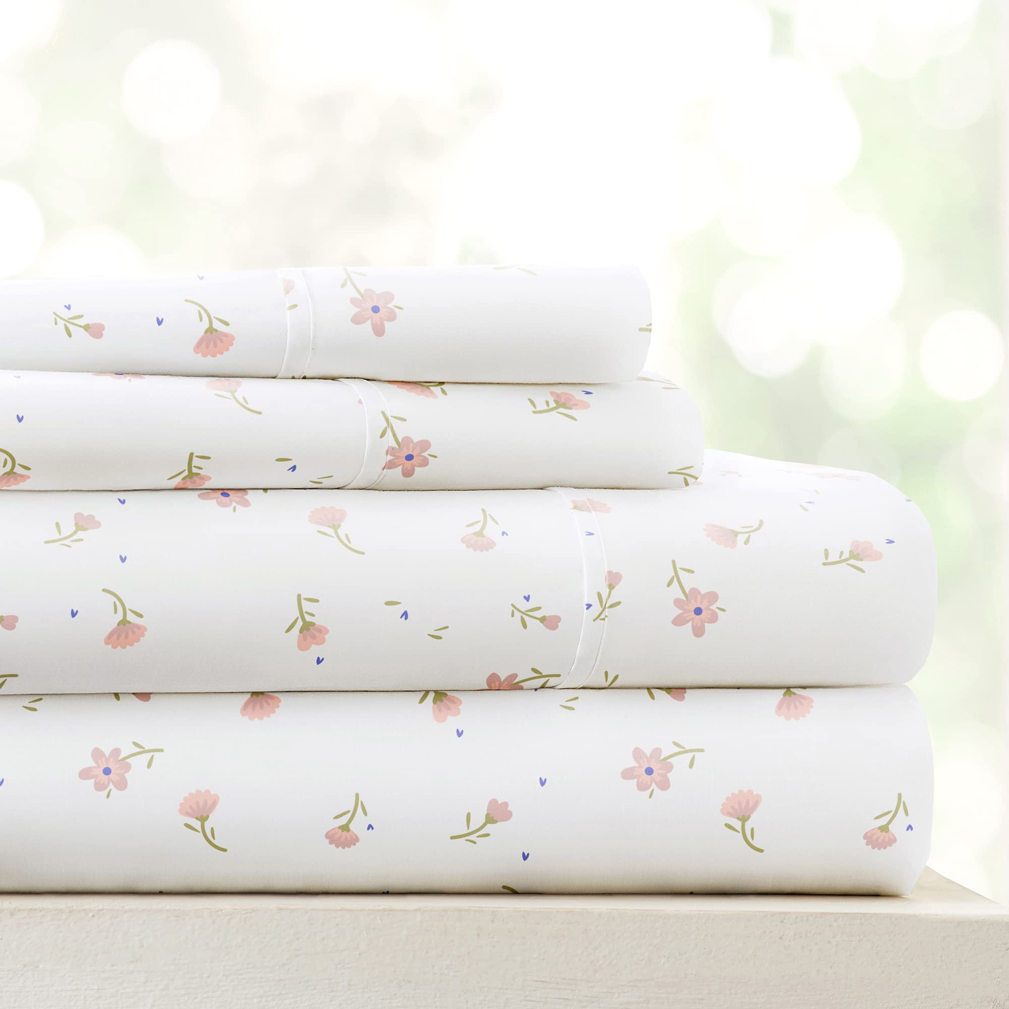 Linen Market 4 Piece Queen Sheets Set (Pink Floral) - Sleep Better Than Ever With These Ultra-Soft & Cooling Bed Sheets For Your