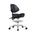 Saddle Chair Rolling Saddle Stool With Back Support, Esthetician Chair Ergonomic Saddle Chair For Dental Hygienist, Medical, Sal