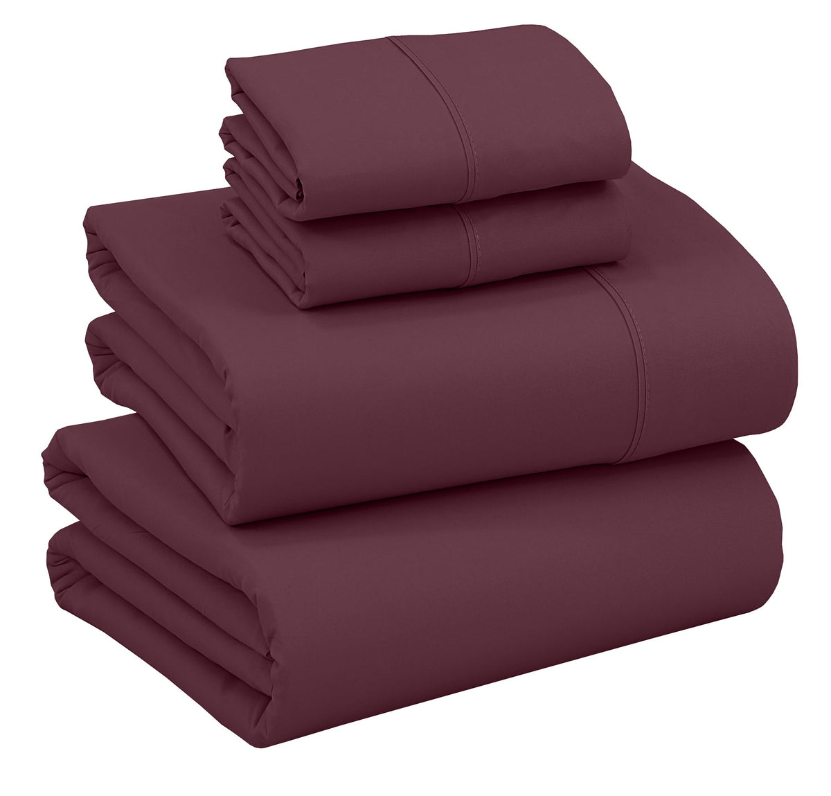 Ruvanti California King Sheets Set, Brushed Microfiber Sheets 4 Pieces (1 Fitted Sheet, 1 Flat Sheet, 2 Pillowcases), With 15-Inch Deep Pockets, Lightweight & Compfy Premium Hotel Bedding, Burgandy