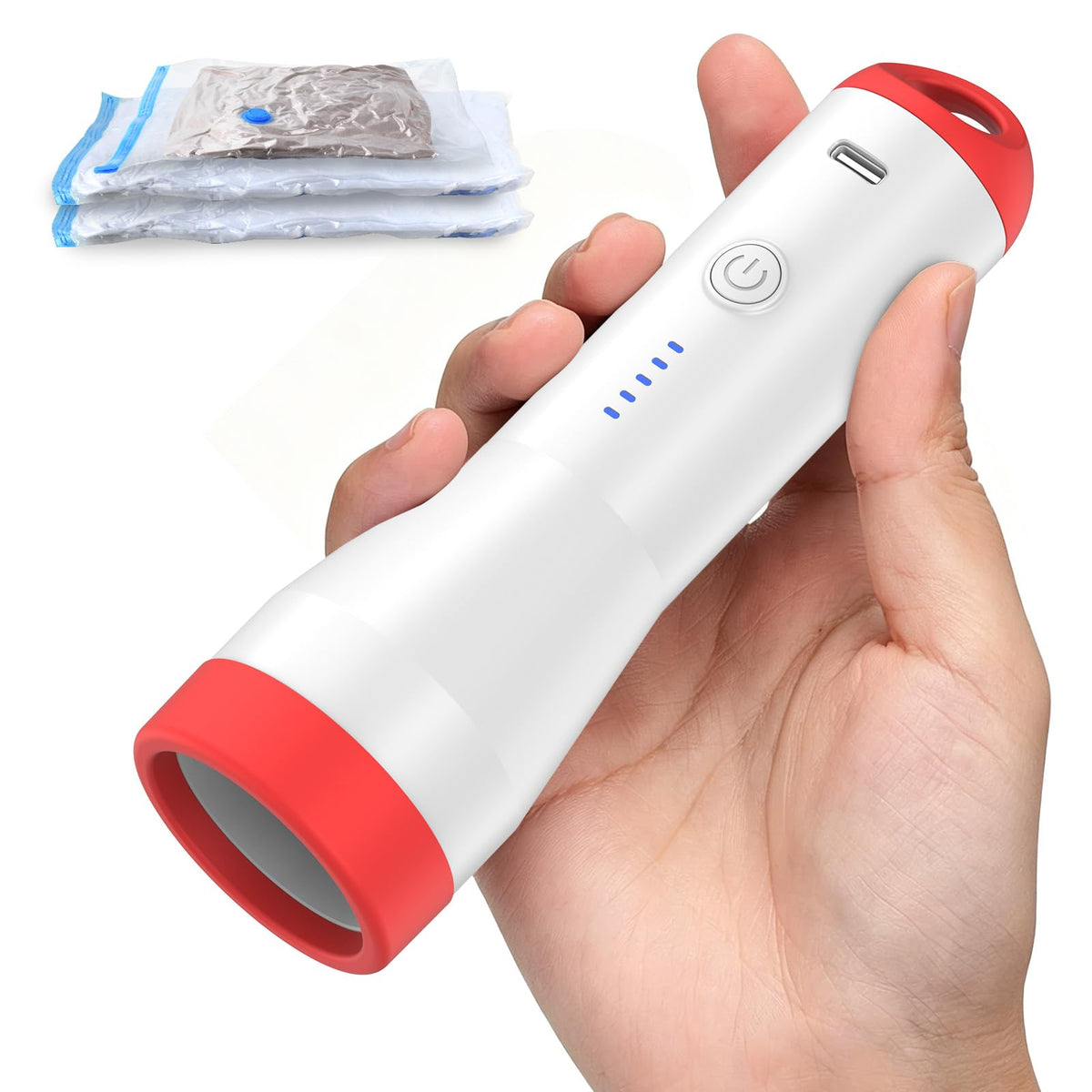 BAMCOO Cordless Vacuum Pump for Vacuum Storage & Space Saver Bags, White