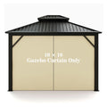 Gazebo Universal Replacement Privacy Curtain - Hugline 10' X 10' Gazebo Side Wall Outdoor Privacy Panel With Zipper (Beige)