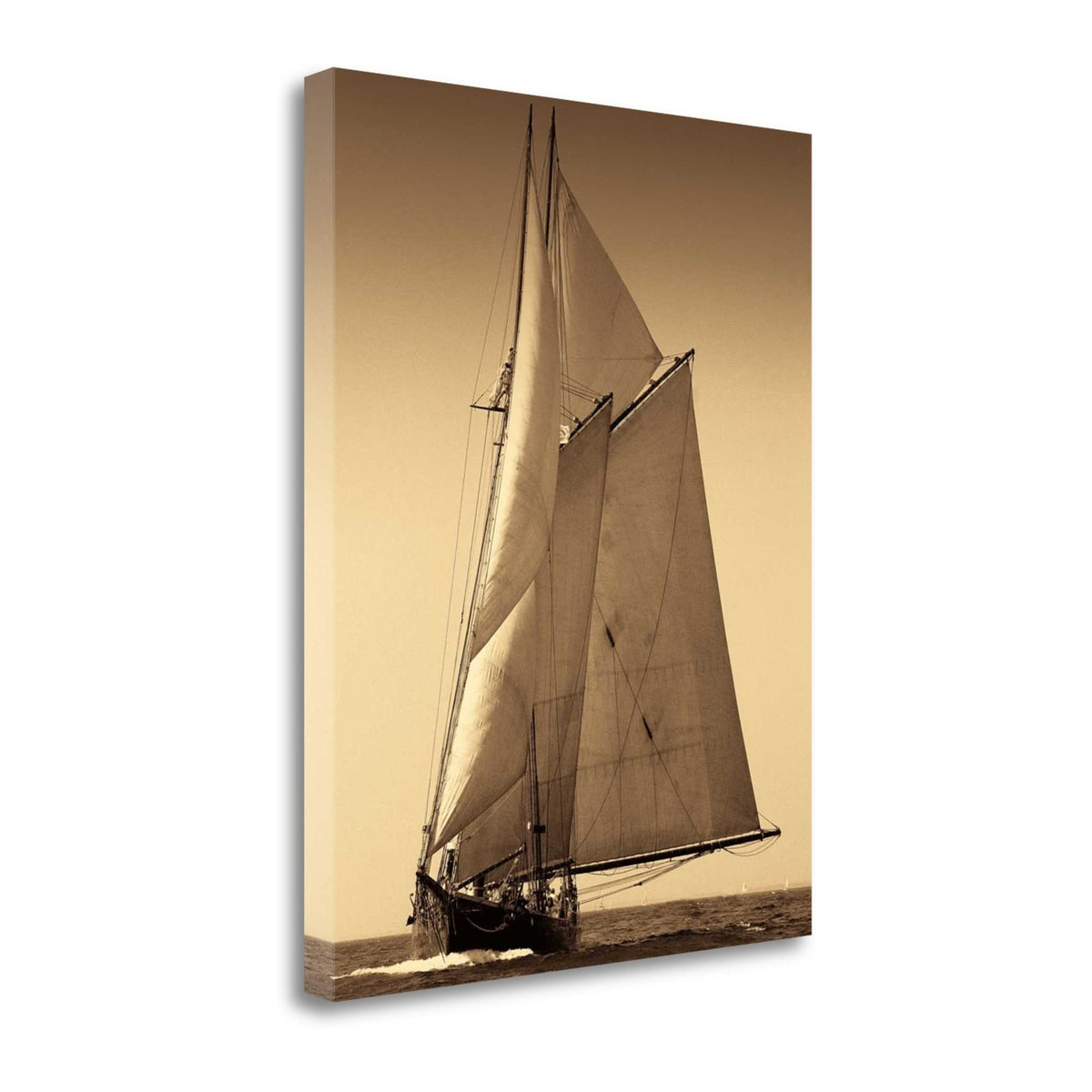 18' Sailing the Seas Sepia Tone Giclee Wrap Canvas Wall Art