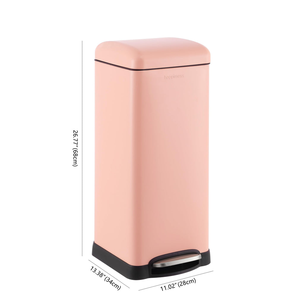 Happimess Hpm1007J Betty Retro 8-Gallon Step-Open Trash Can, Fingerprint Resistant, Modern, Minimalistic For Home, Kitchen, Laun