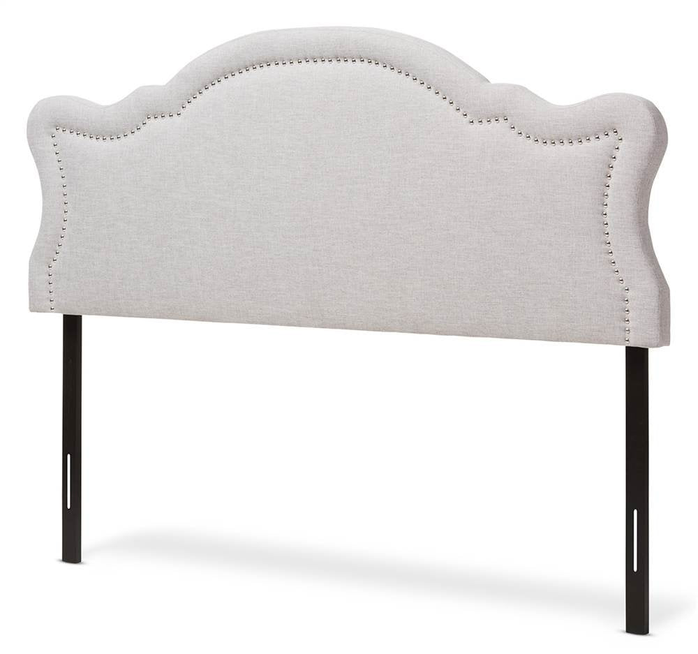 Baxton Studio Avery Fabric Upholstered Queen Headboard in Gray Beige