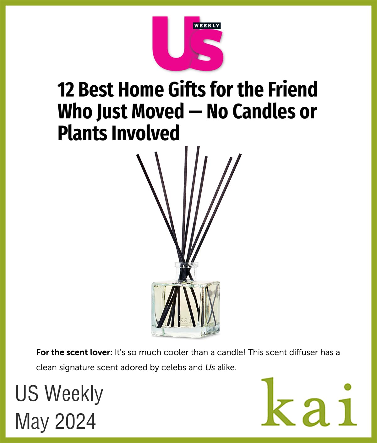 Kai Reed Diffuser, 6.75 Fl Oz., Designed To Delicately Release The Delicously, Fresh + Clean Signature Kai Fragrance Into The Ai