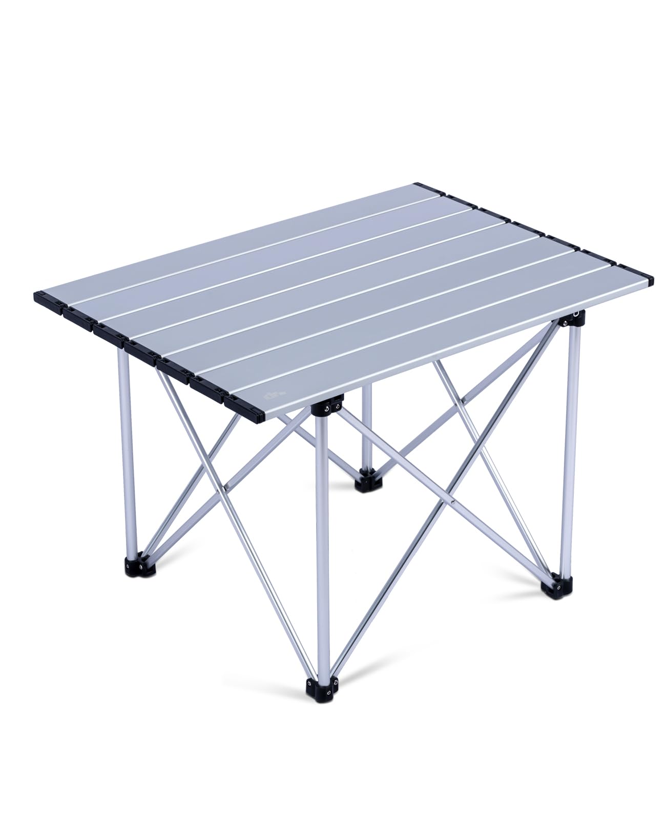 iClimb Ultralight Compact Camping Folding Table with Carry Bag (Reinforced Silver - L)