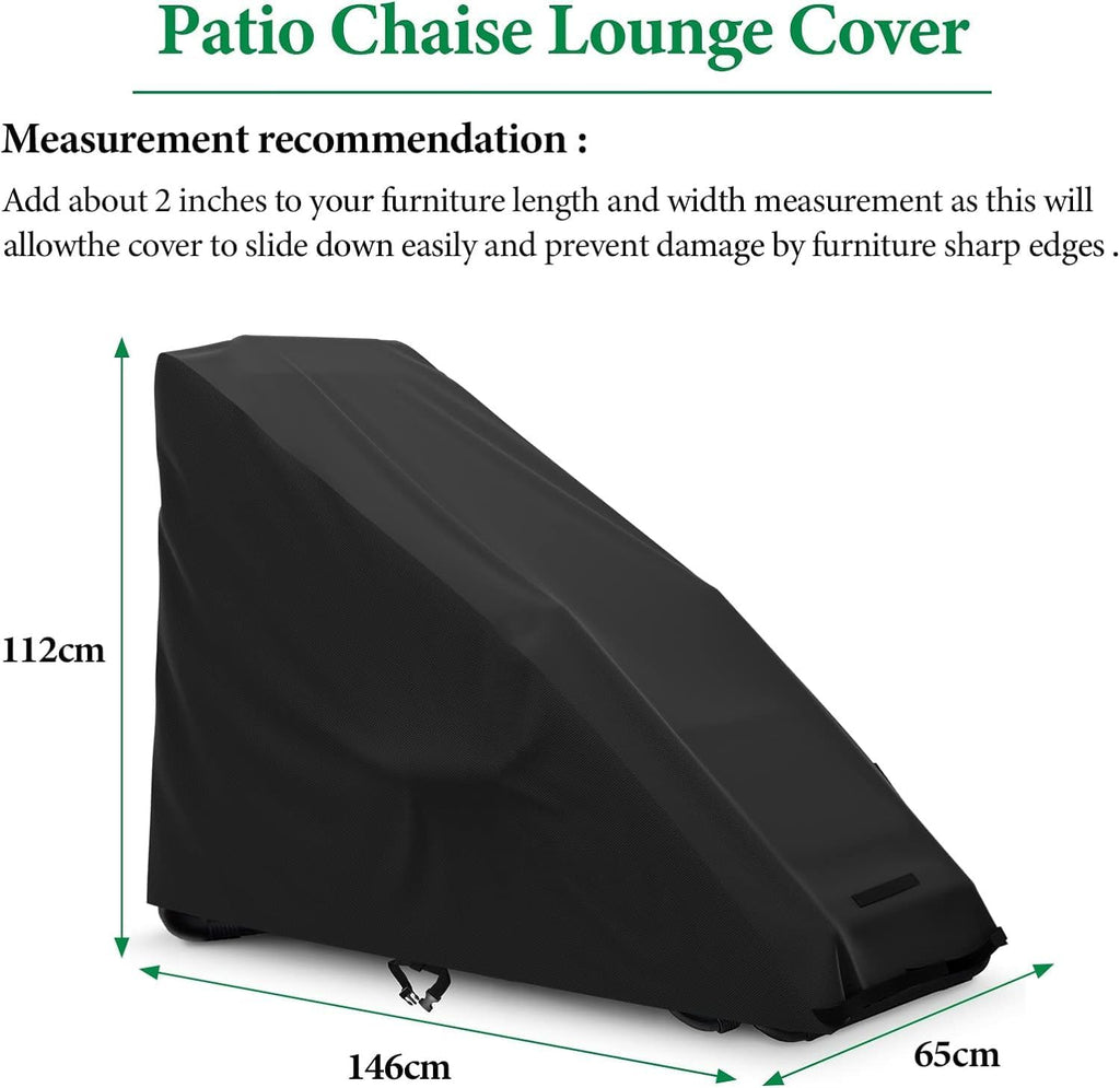 Akefit Zero Gravity Chair Cover Outdoor Folding Lawn Lounge Chair Covers Waterproof All Weather Dustproof Oxford Anti With Storage Bag Black