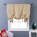 NICETOWN Blackout Room Darkening Curtain - Tie Up Shade Blind Bathroom Window Covering for Living Room (Biscotti Beige, Rod Pock