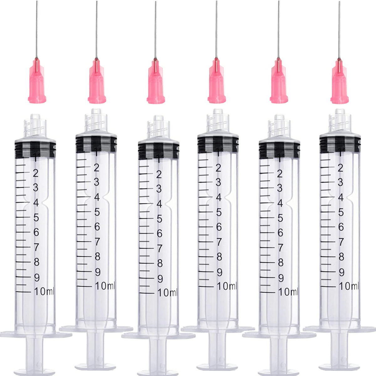 10Ml/Cc Ink Filling Syringe With Measurement And Blunt Needle Tip For Fountain Pen, Computer Printer (6Pcs)