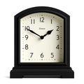 JONES CLOCKS Tavern Mantel Clock | Modern Arch top Design | Black | Contemporary Classic Style for Desk, Table, Shelf or Bedside